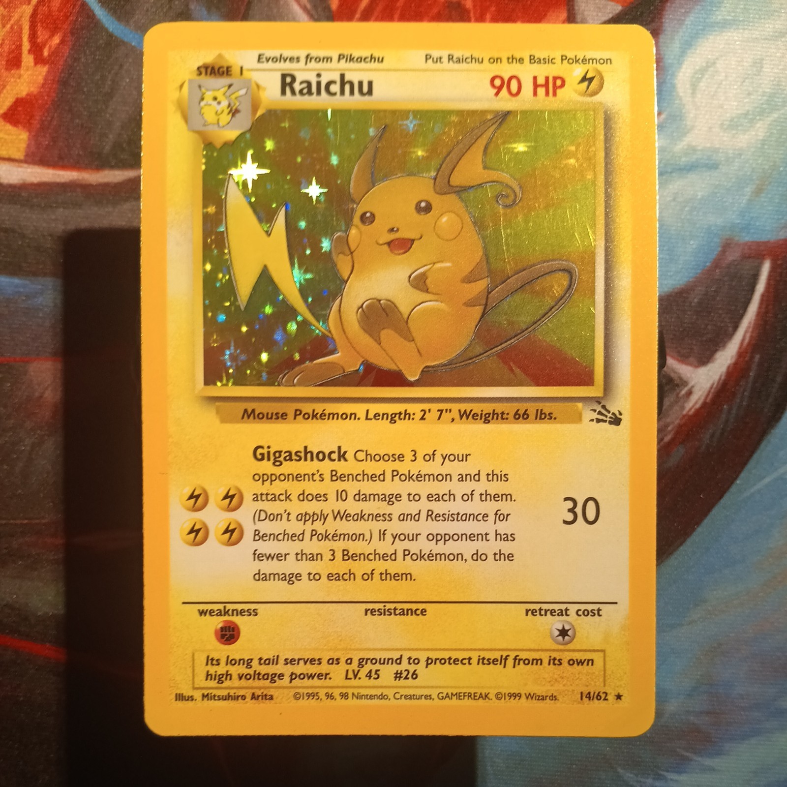 Raichu Holo Fossil 14/62 Raichu Holo Fossil 14/62