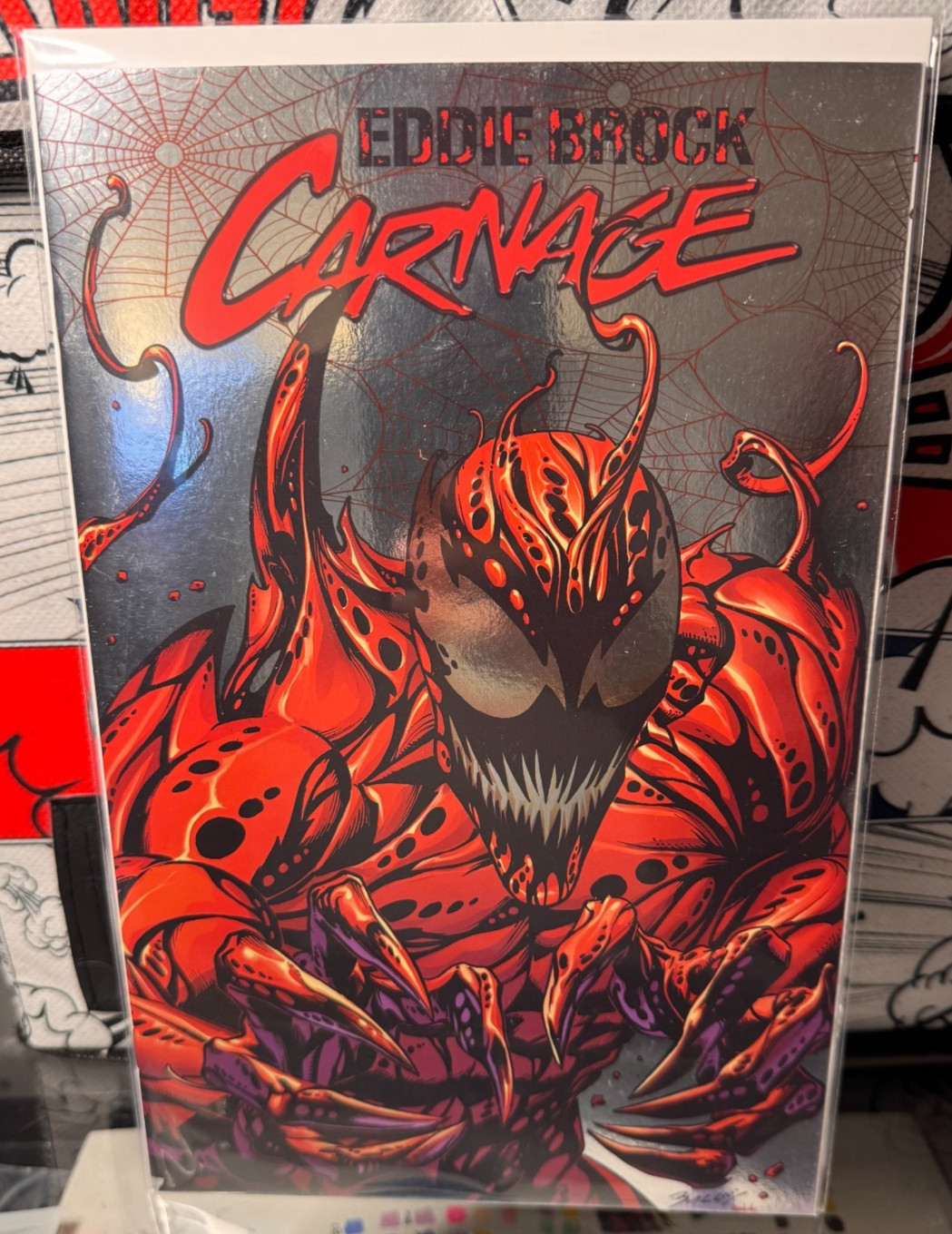 Eddie Brock: Carnage #1 Mark Bagley Foil Cover Eddie Brock: Carnage #1 Mark Bagley Foil Cover