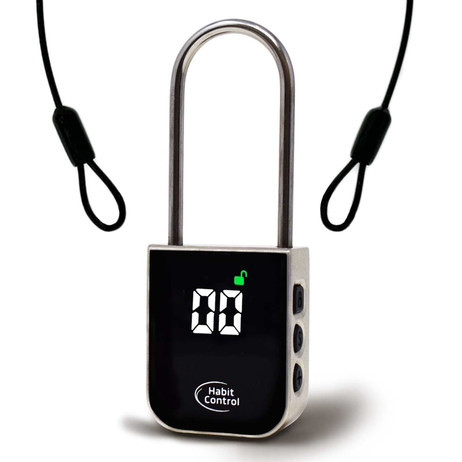 Habit Control Time Lock, Timed Locker Padlock, Pad Lock with Timer & Steel Cable Habit Control Time Lock, Timed Locker Padlock, Pad Lock with Timer & Steel Cable