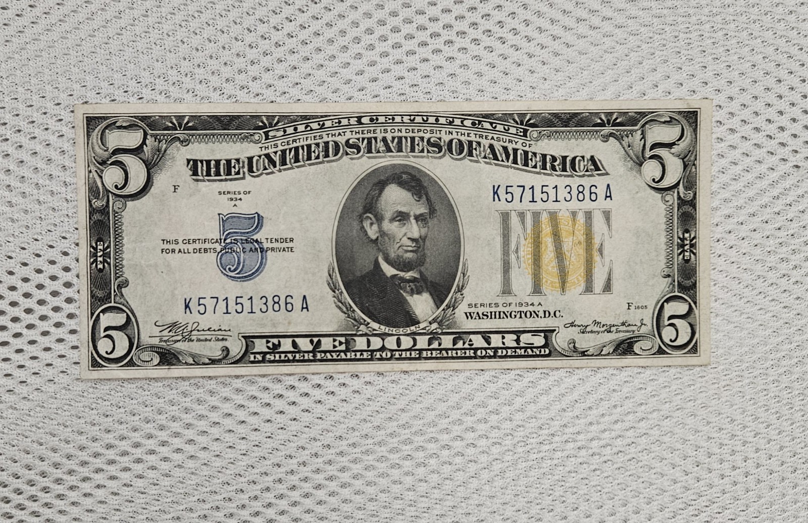 1934 A $5 NORTH AFRICA Silver Certificate Yellow Seal WWII Issue Nice Crisp Note 1934 A $5 NORTH AFRICA Silver Certificate Yellow Seal WWII Issue Nice Crisp Note