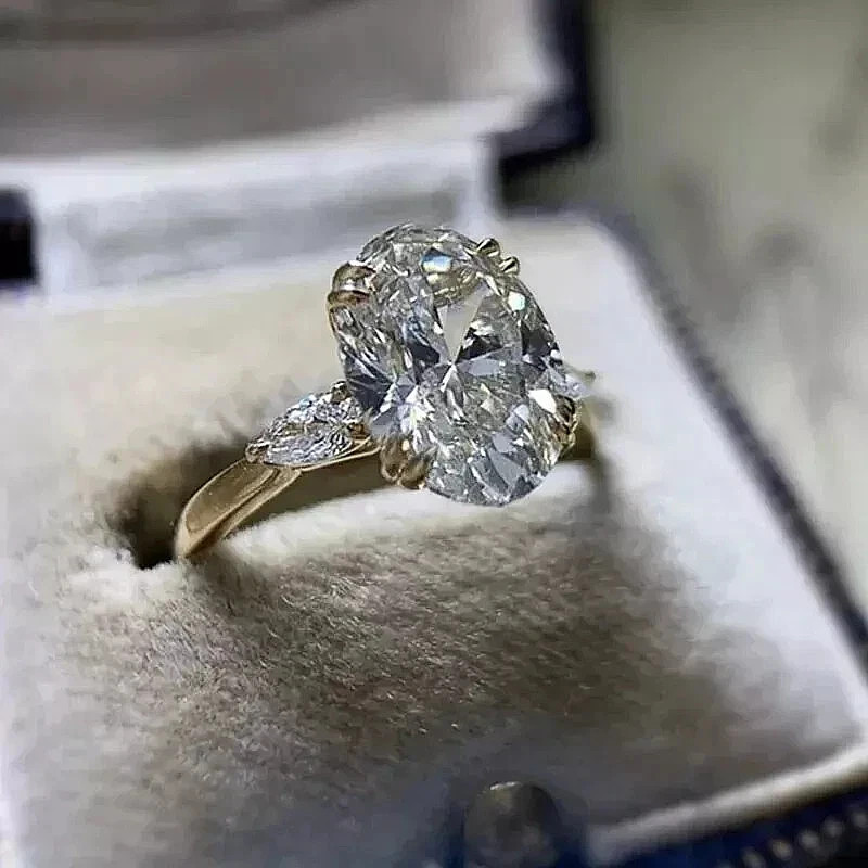 2.55 Ct Oval Cut  Lab Created  Diamond Wedding Ring 14K Yellow Gold