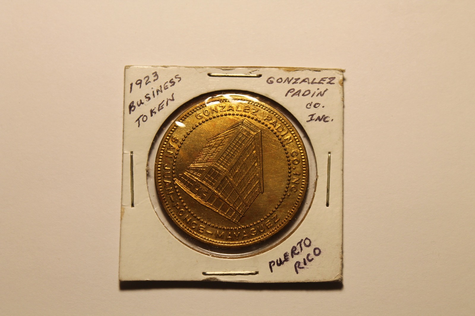 1923 Gonzalez Padin Co. Store San Juan, Puerto Rico Grand Opening Token Coin PR