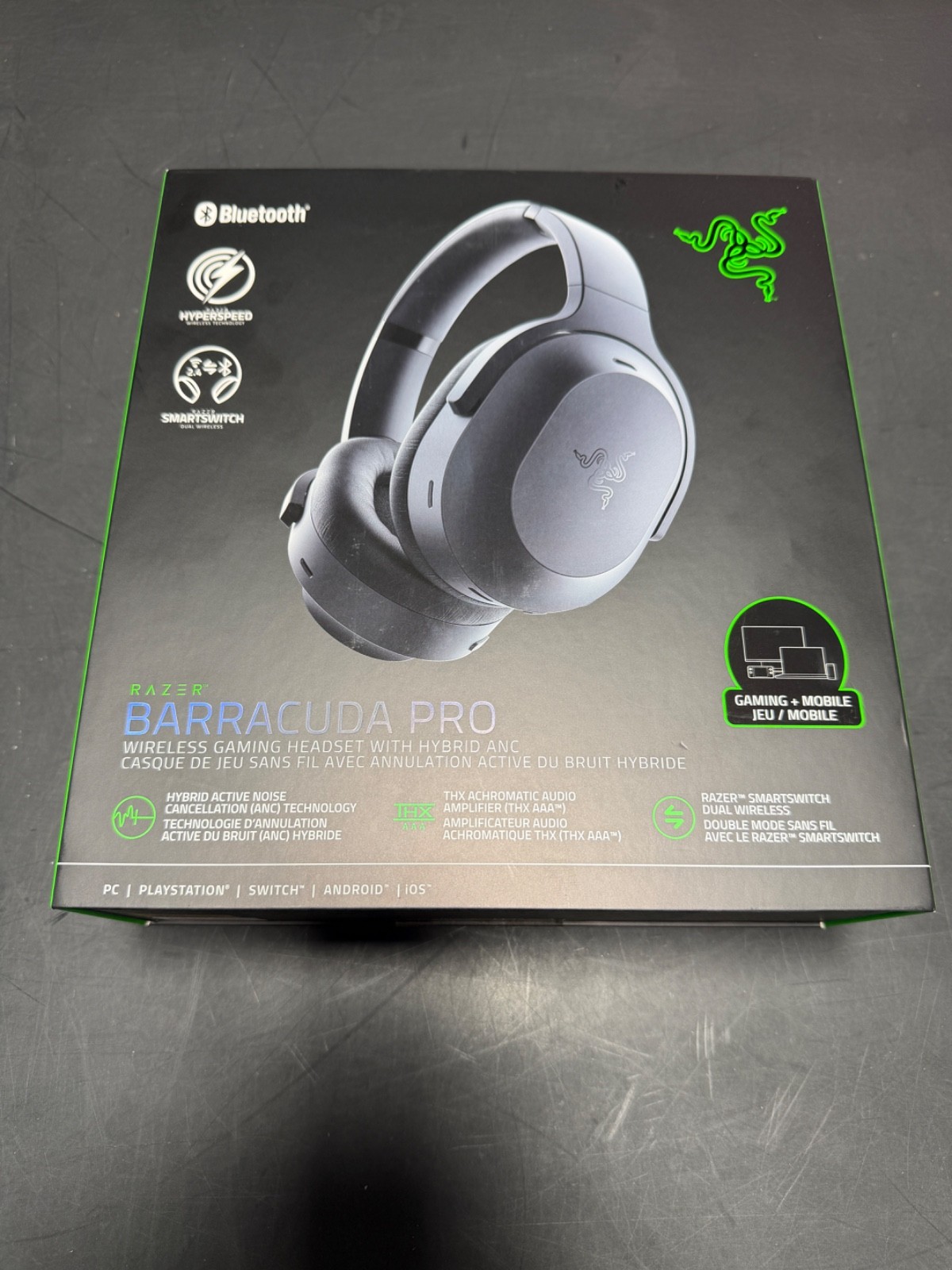 Razer Barracuda Pro Wireless Gaming Headset, Hybrid ANC, Black New Razer Barracuda Pro Wireless Gaming Headset, Hybrid ANC, Black New