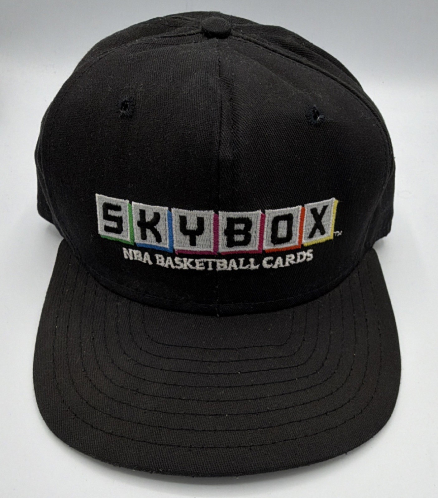 RARE Vintage 90’s SkyBox NBA Basketball Cards Black Snapback AJD Promo Hat Cap RARE Vintage 90’s SkyBox NBA Basketball Cards Black Snapback AJD Promo Hat Cap