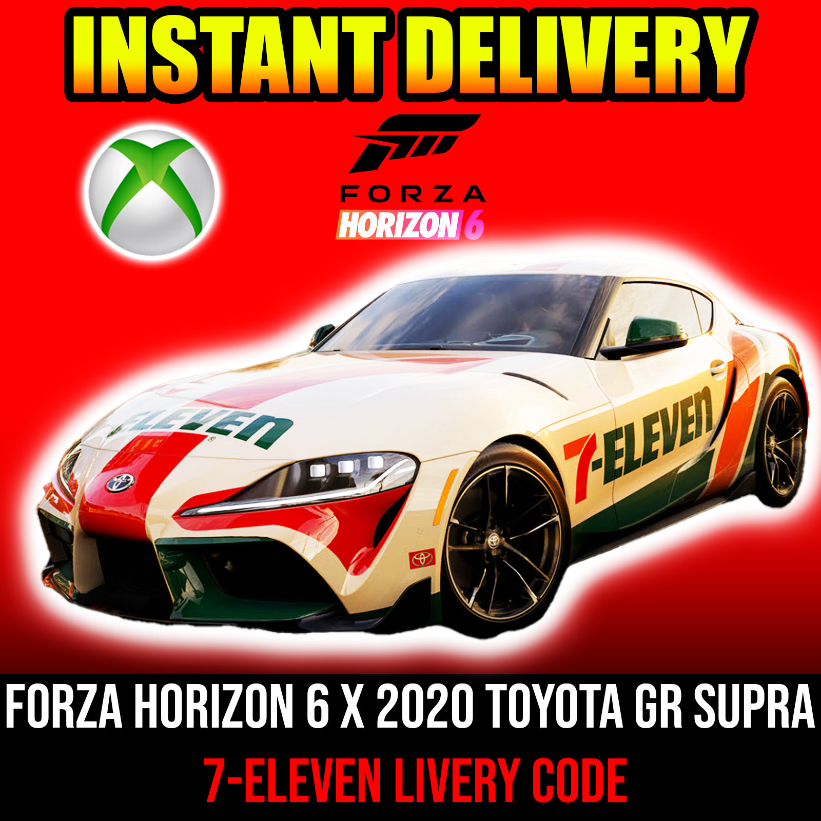 Forza Horizon 6: 2020 Toyota GR Supra 7-Eleven LIVERY | Global | Xbox CODE | FH6 Forza Horizon 6: 2020 Toyota GR Supra 7-Eleven LIVERY | Global | Xbox CODE | FH6