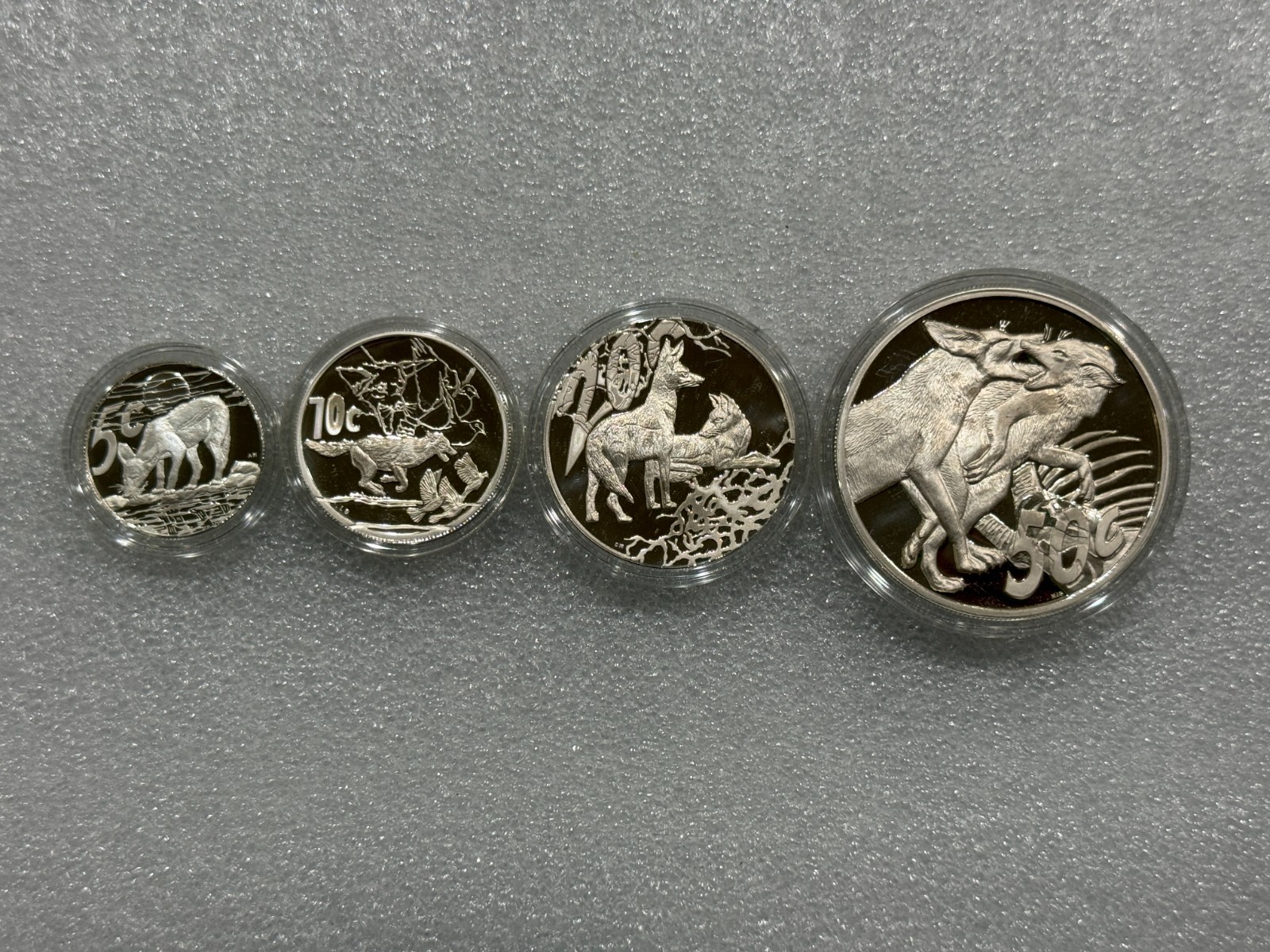2006 SOUTH AFRICA 4 Coin Silver Proof Set Black-Backed Jackal 3.75 oz .925 Fine
