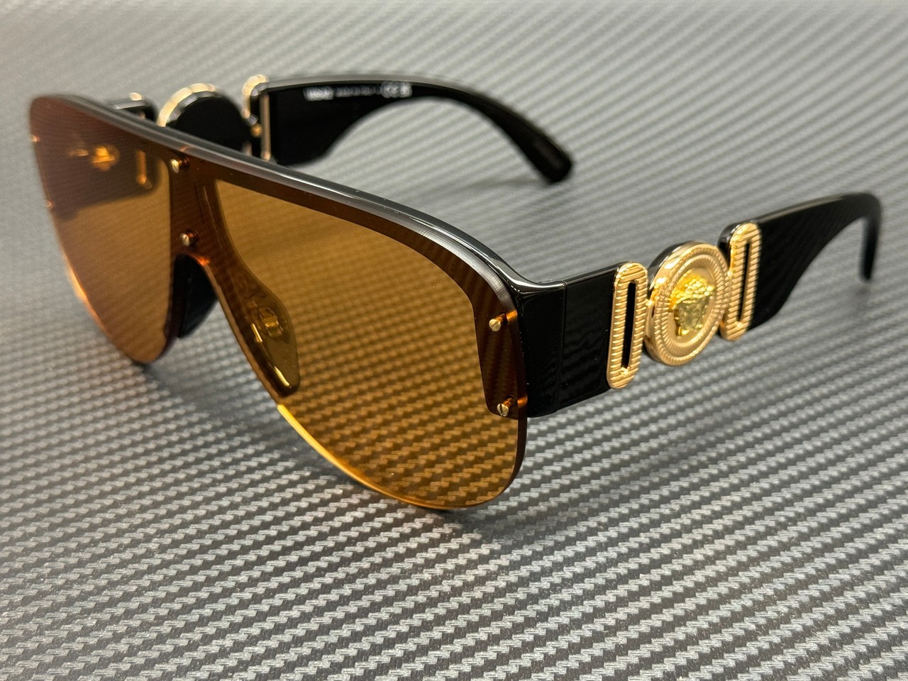 VERSACE VE4391 GB1 7 Black Orange Men\'s 48 mm Sunglasses