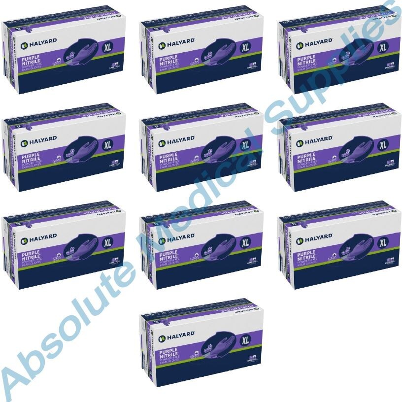 *900-Pieces* Halyard Purple Powder-Free Nitrile Exam Gloves X-Large 55084 *900-Pieces* Halyard Purple Powder-Free Nitrile Exam Gloves X-Large 55084