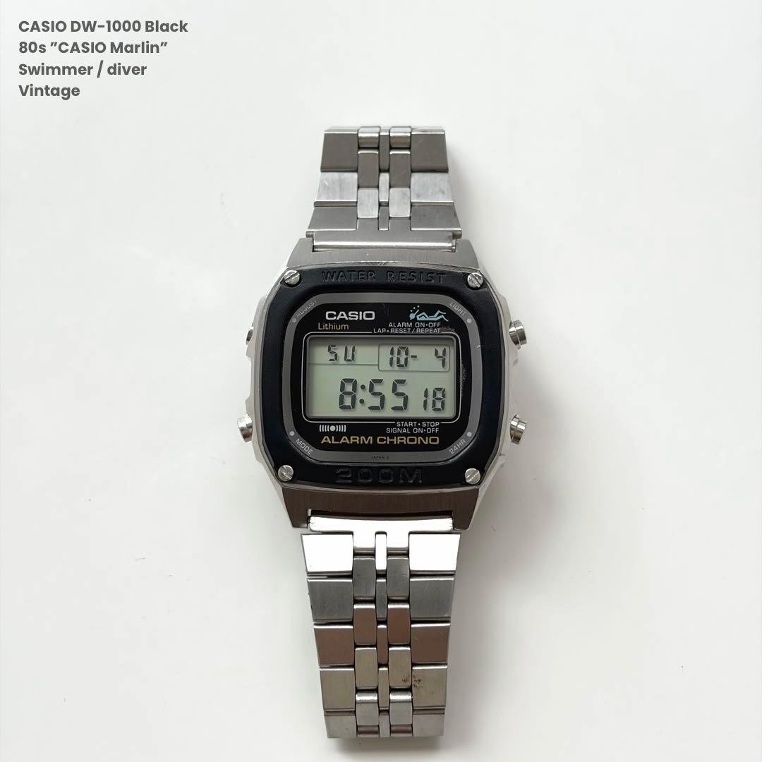 CASIO DW-1000 1982 Marlin Swimmer Black Vintage Watch Reproduction Bezel
