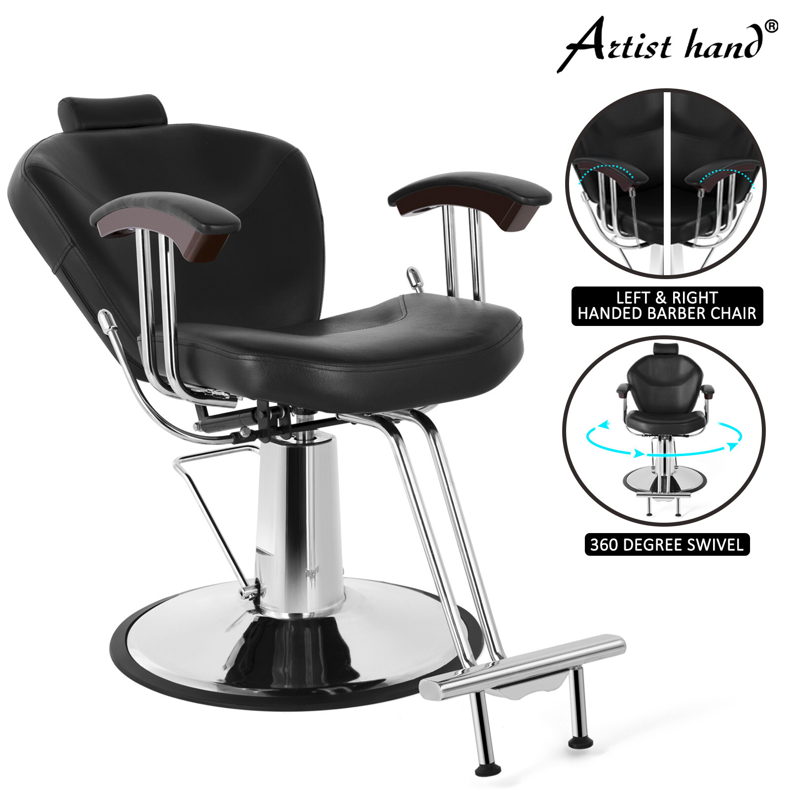 Artist hand Barber Chairs All Purpose Recline Hydraulic Beauty Salon Spa Styling Artist hand Barber Chairs All Purpose Recline Hydraulic Beauty Salon Spa Styling