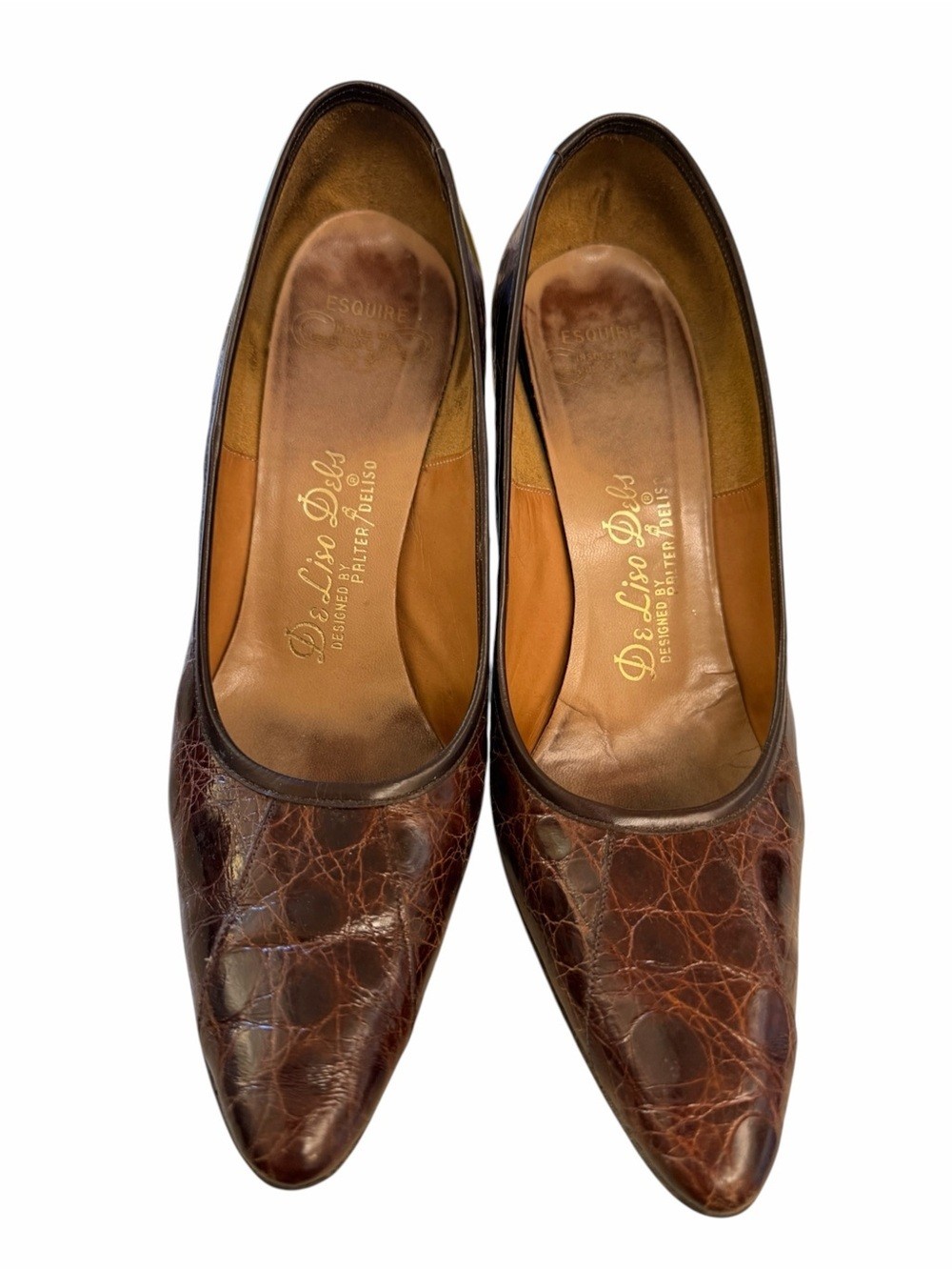 Vintage 1950s–60s DeLiso Debs Brown Genuine Alligator Heel Vintage 1950s–60s DeLiso Debs Brown Genuine Alligator Heel