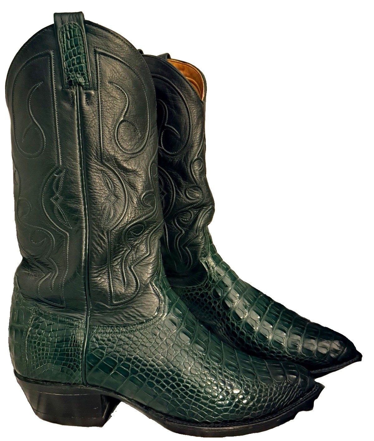 Tony Lama 6428 Hornback Caiman Cowboy Boots Men's US 8.5 Green/Black Tony Lama 6428 Hornback Caiman Cowboy Boots Men's US 8.5 Green/Black