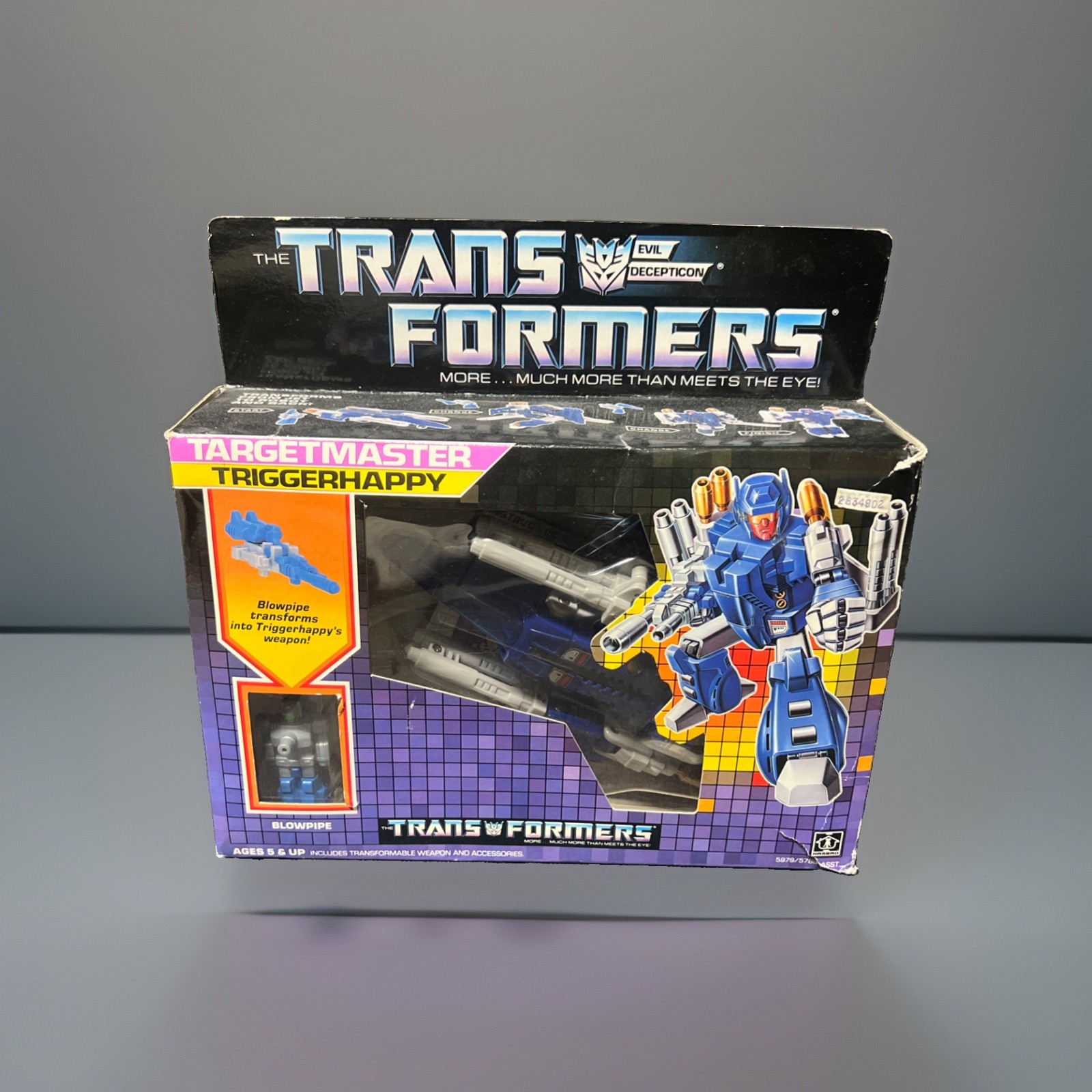 Vintage G1 Transformers Targetmaster 1987 Triggerhappy Blowpipe Complete w/ Box