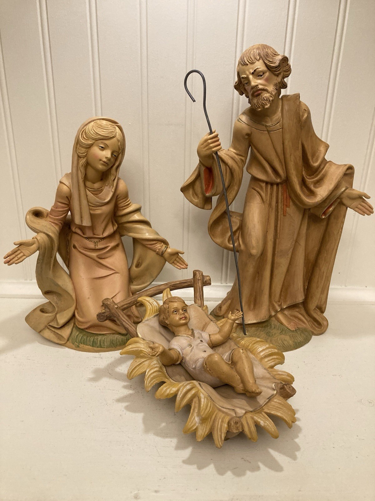 Vintage Fontanini 12” Scale Nativity Holy Family Set Italy