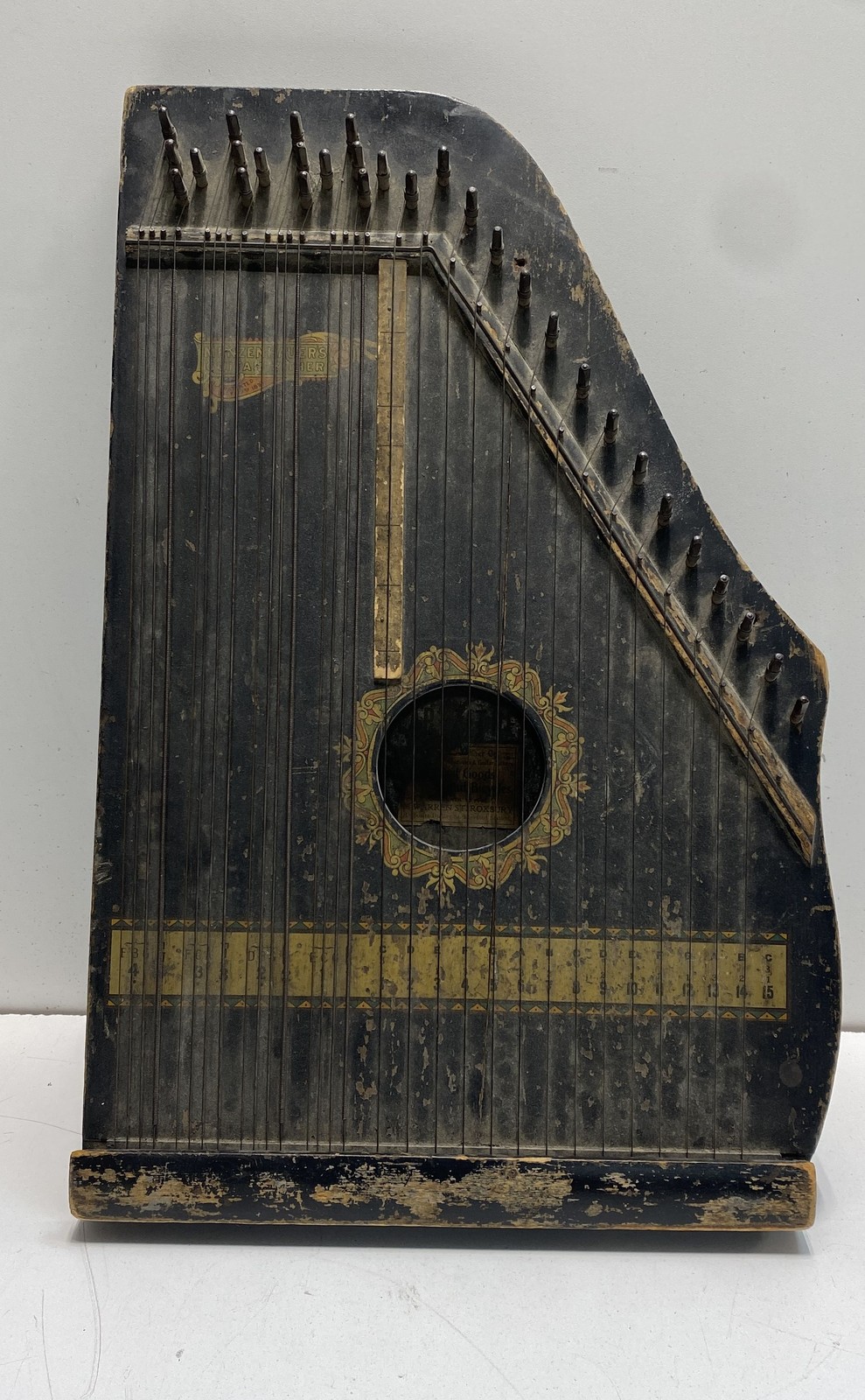 Antique Menzenhauer\'s Guitar Zither 1894 Patent Folk String Instrument Black