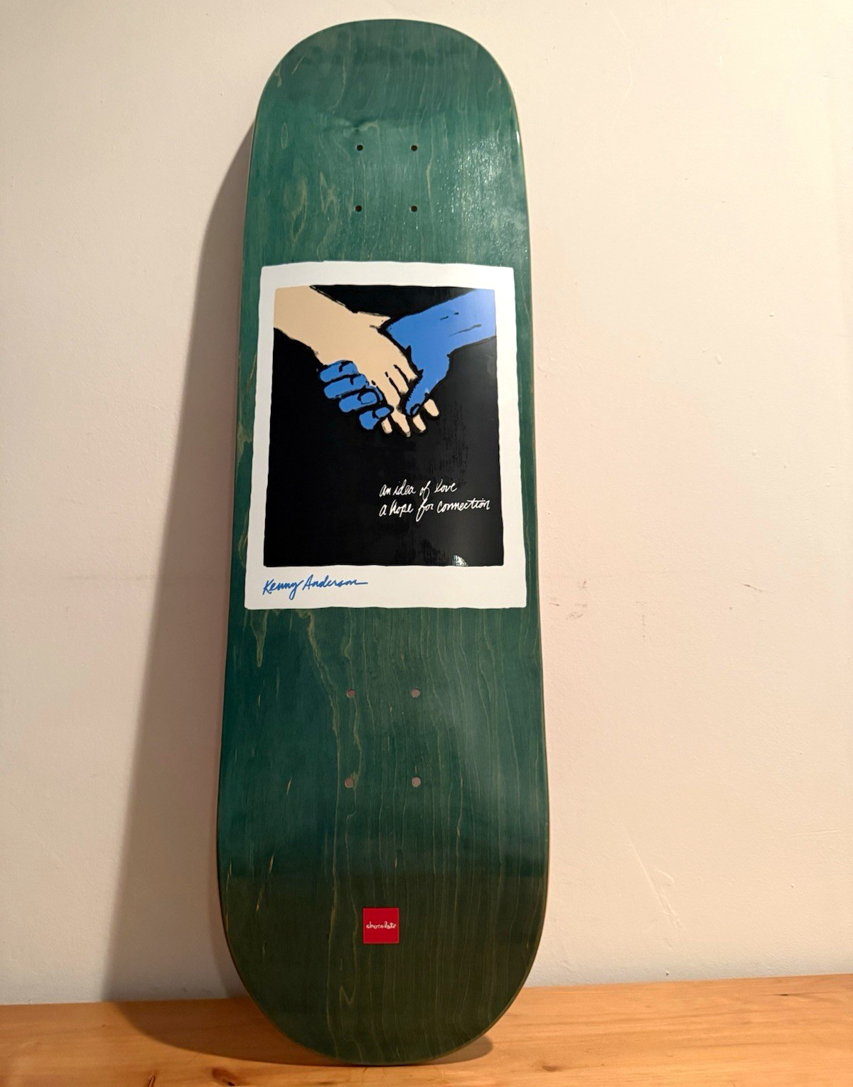 Chocolate Kenny Anderson Hands Art Graphic Green/Purple Stain Skateboard Deck Chocolate Kenny Anderson Hands Art Graphic Green/Purple Stain Skateboard Deck