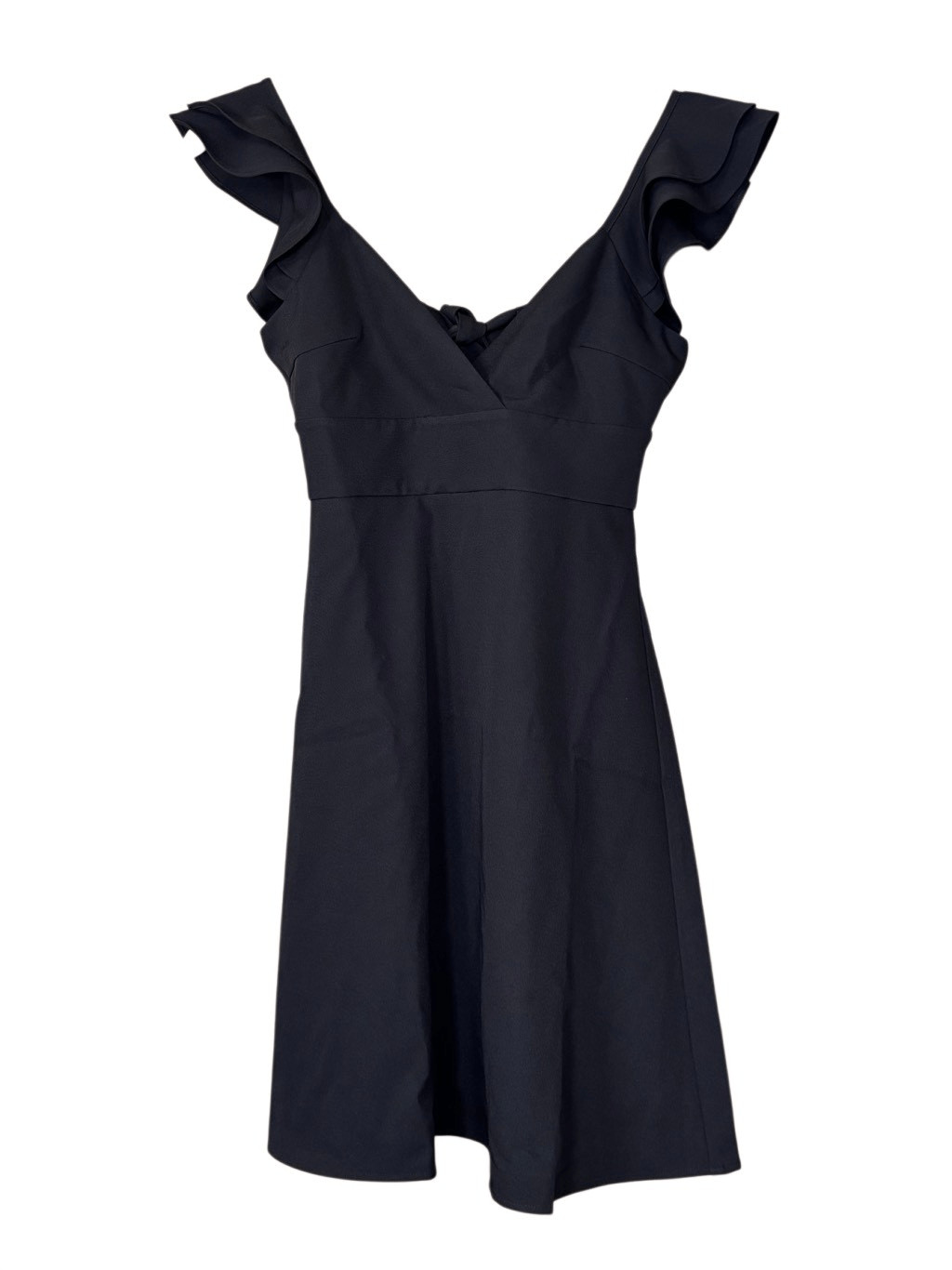 Allara Black Ruffle Strap Tie Back V-Neck Fit and Flare Mini Dress NEW Allara Black Ruffle Strap Tie Back V-Neck Fit and Flare Mini Dress NEW