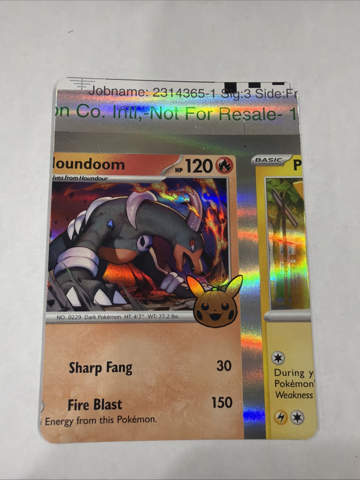 Pokemon Error Houndoom Holo Trick Or Trade Set NFC (non Factory Cut) - M56 Pokemon Error Houndoom Holo Trick Or Trade Set NFC (non Factory Cut) - M56