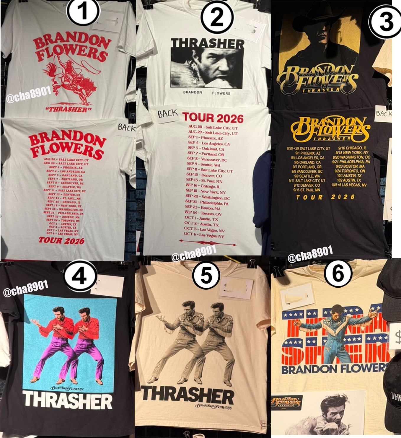 Brandon Flowers The Killers Tour 2026 Merch Reprint T-Shirt Brandon Flowers The Killers Tour 2026 Merch Reprint T-Shirt