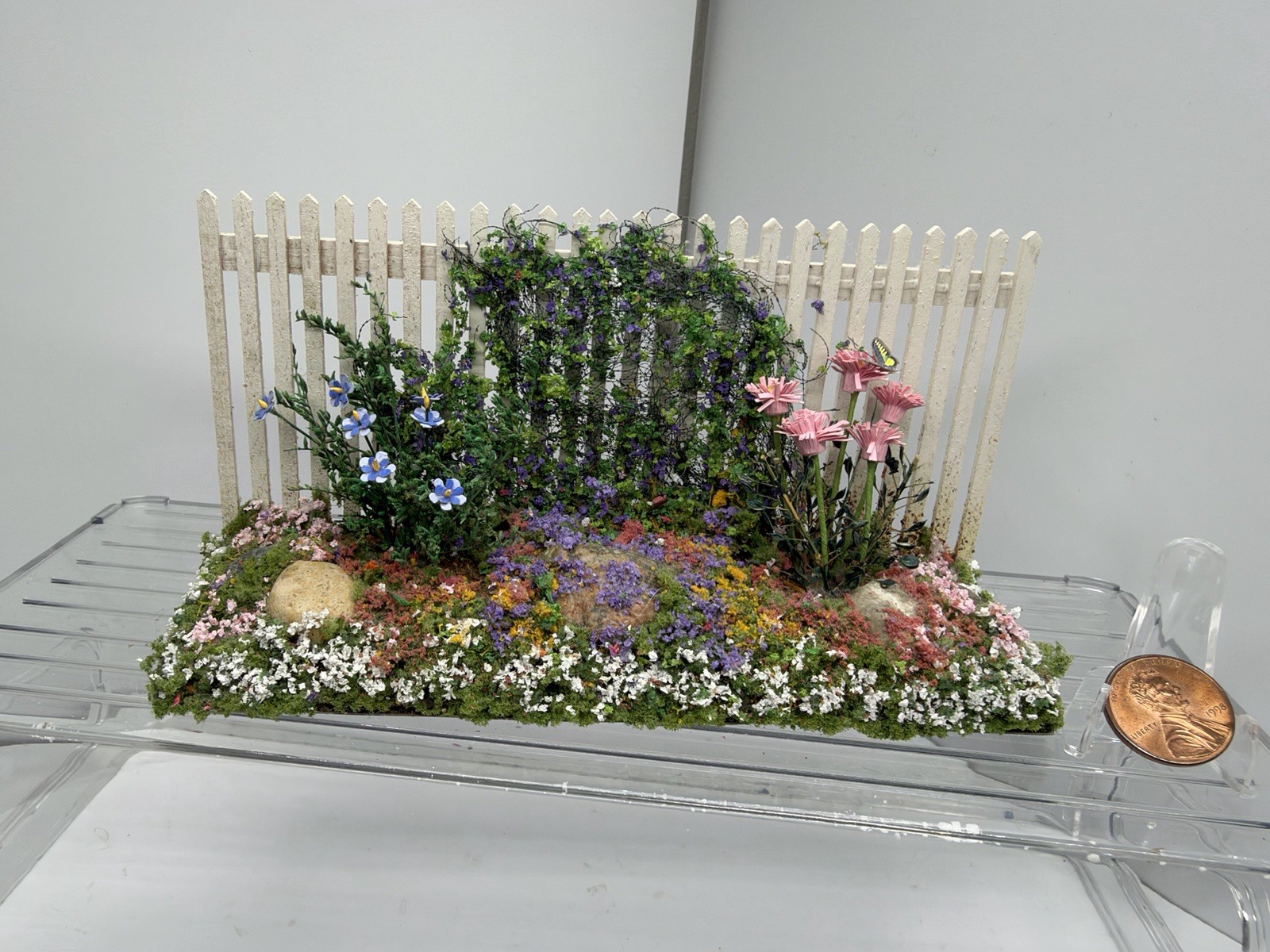 Vtg Artisan Mini Creations by Judy Dollhouse Miniatures Botanical Paper Display