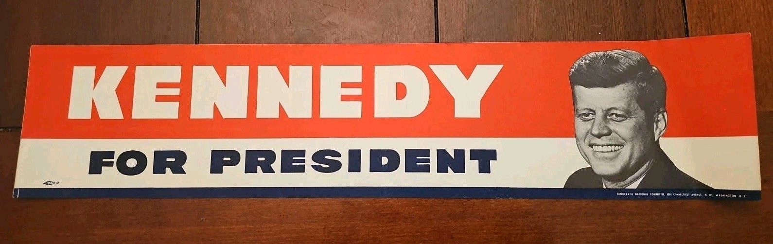 Vintage J.F.K Kennedy For President 1960 Bumper Sticker 18 Vintage J.F.K Kennedy For President 1960 Bumper Sticker 18