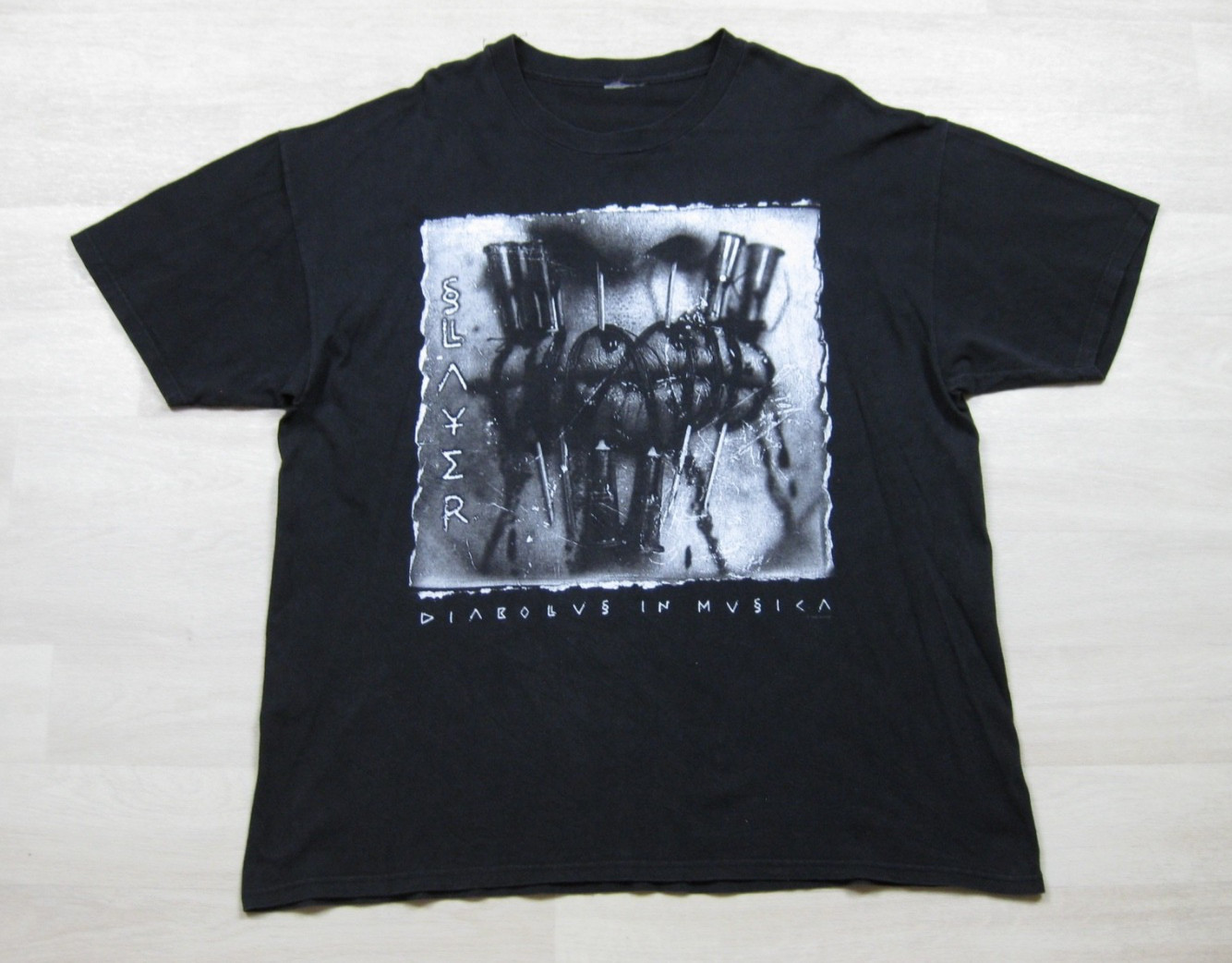 Vintage 90s Slayer Band T-Shirt Mens (XL) Diabolus in Musica Metal Thrash Horror