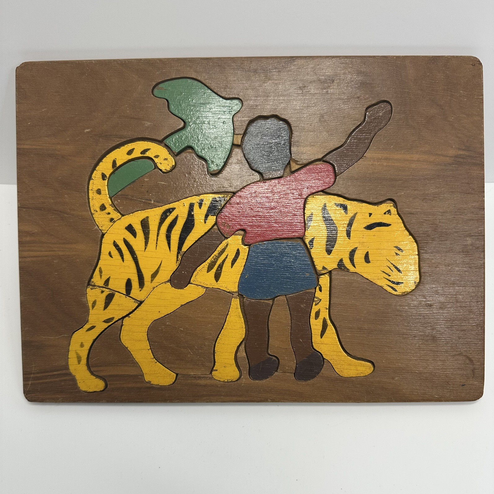 Antique 1930’s Judy Toys Little Black Sambo Wooden Inlay Puzzle Tiger Rare Antique 1930’s Judy Toys Little Black Sambo Wooden Inlay Puzzle Tiger Rare