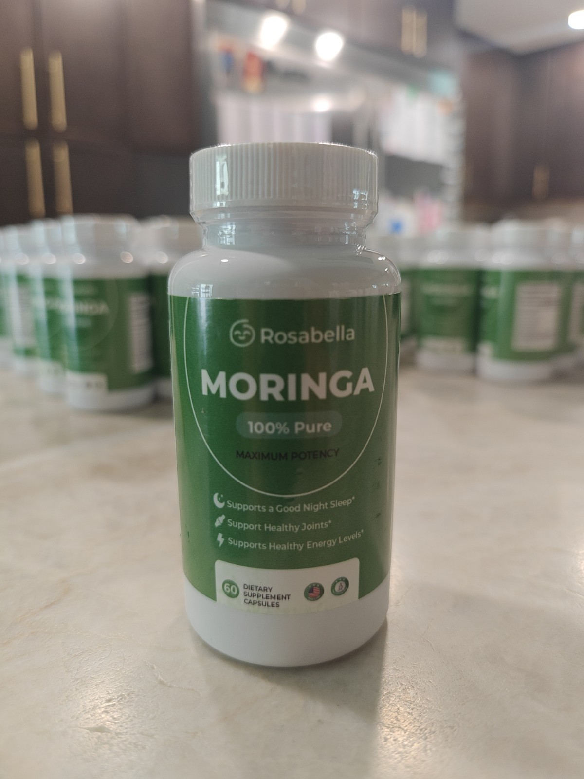 3x PACK Rosabella 100% Pure Moringa Energy Sleep Support 60 Caps *EXP 11/2026*