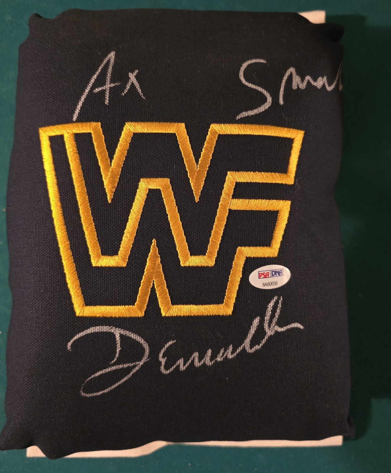 Demolition Ax & Smash WWF Signed Turnbuckle Pad PSA/DNA Demolition Ax & Smash WWF Signed Turnbuckle Pad PSA/DNA