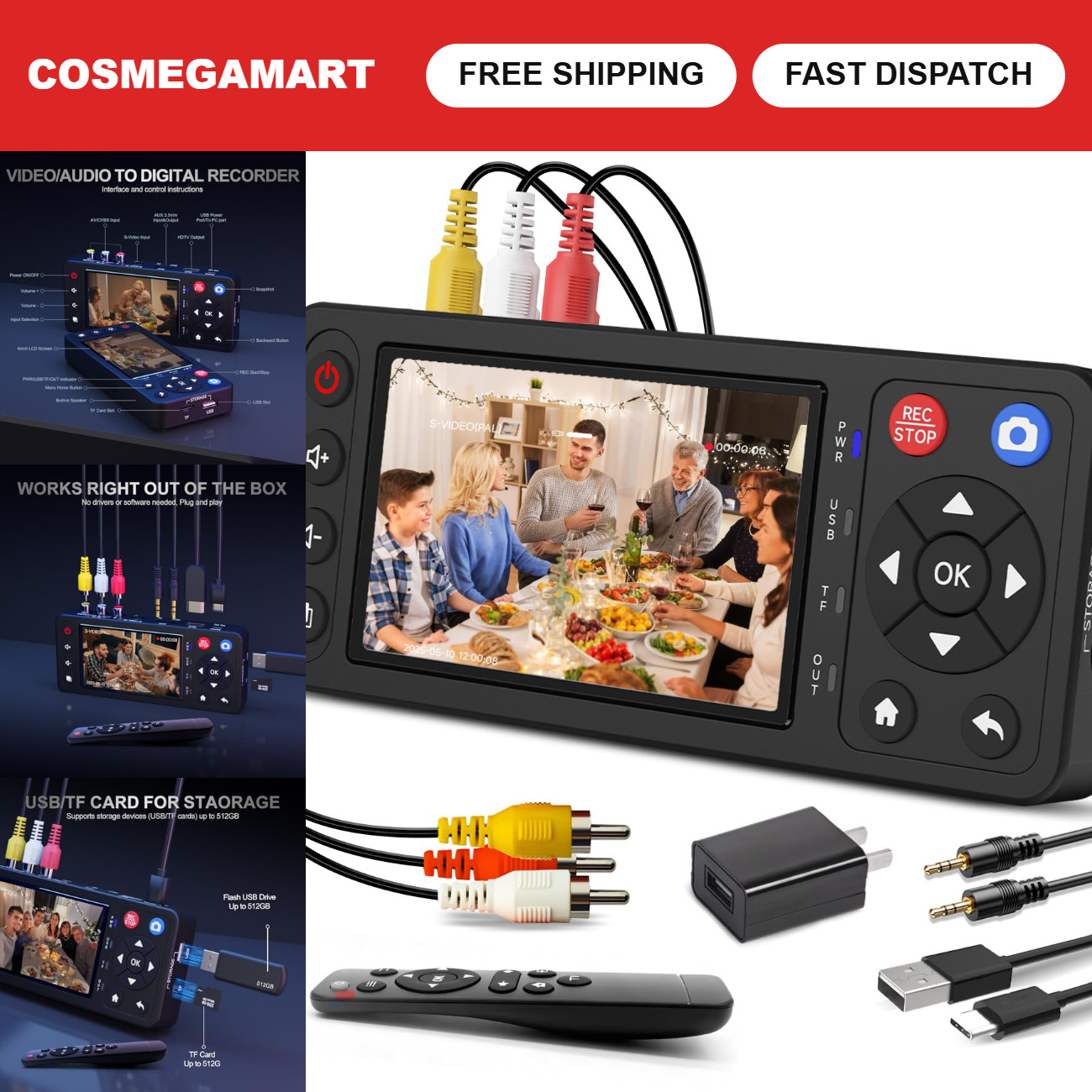 VHS to Digital Converter with 4\ VHS to Digital Converter with 4\