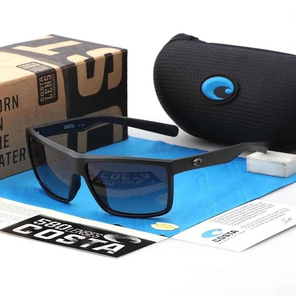 New Costa Del Mar Rinconcito Black Frame Gradient Grey 580P Polarized Sunglasses