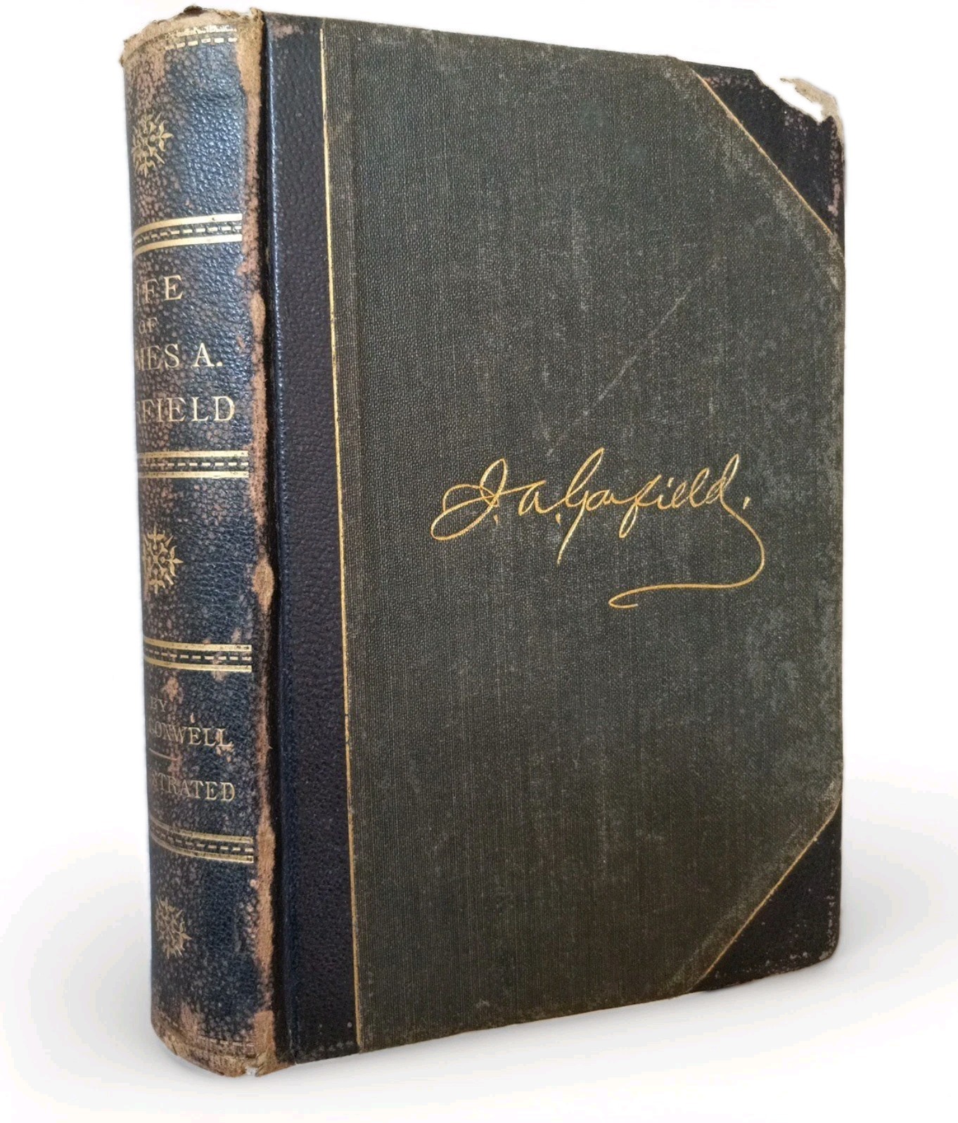 Antique 1881 Life Of James Garfield, Conwell, Illustrated, Genealogy & Bio 1st 
