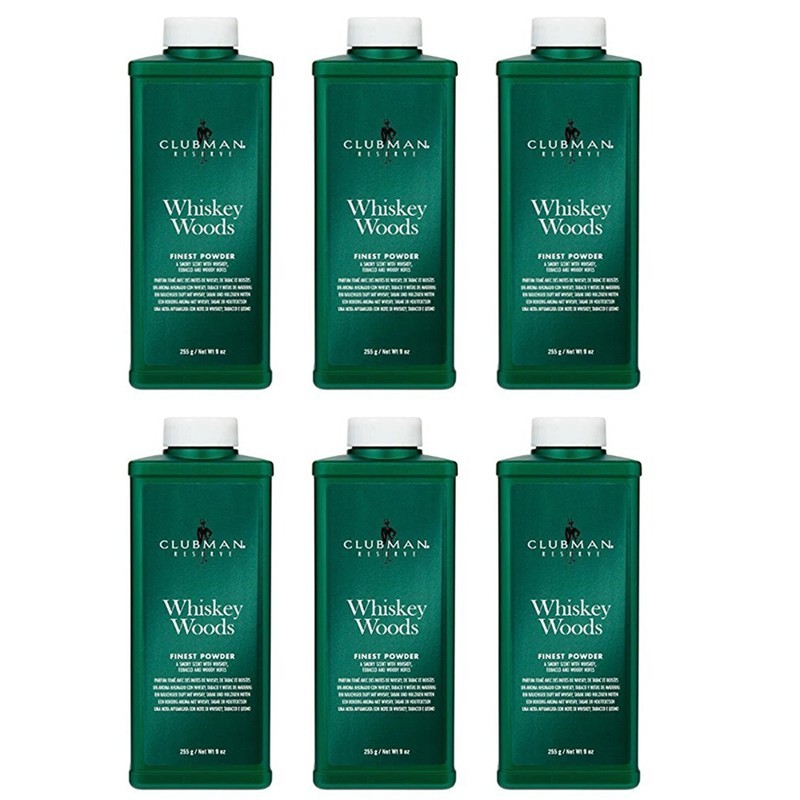 6 Botlles Clubman Reserve Whiskey Woods Cornstarch Powder 9 oz
