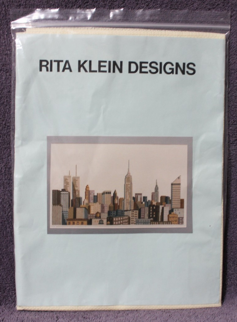 NEW YORK CITYSCAPE cross stitch kit RITA KLEIN vintage rare WTC