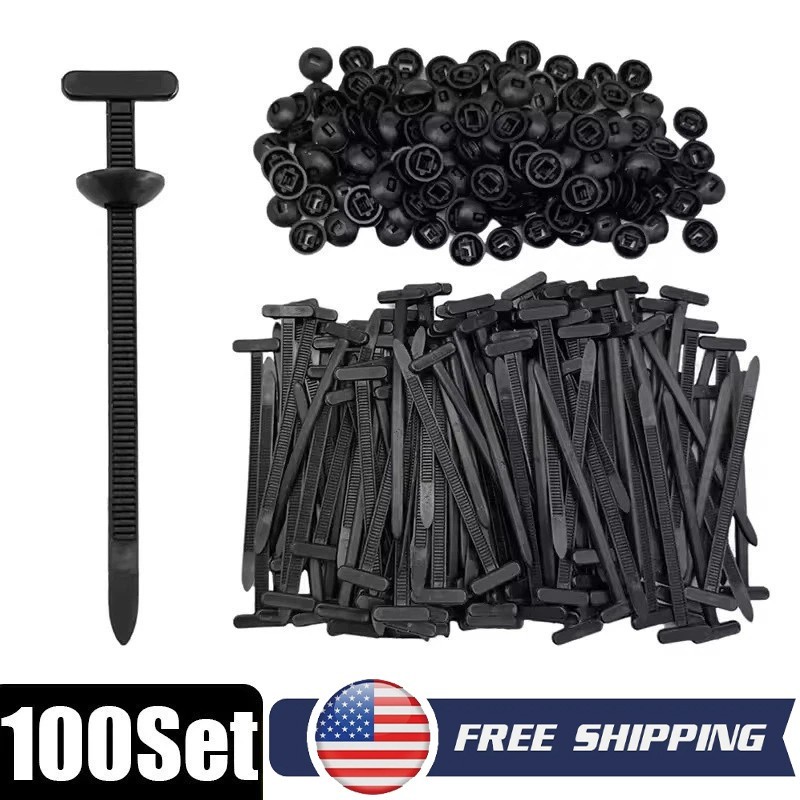 100pcs Nylon Universal Cable Tie Buckle Heavy Duty Self-Locking 