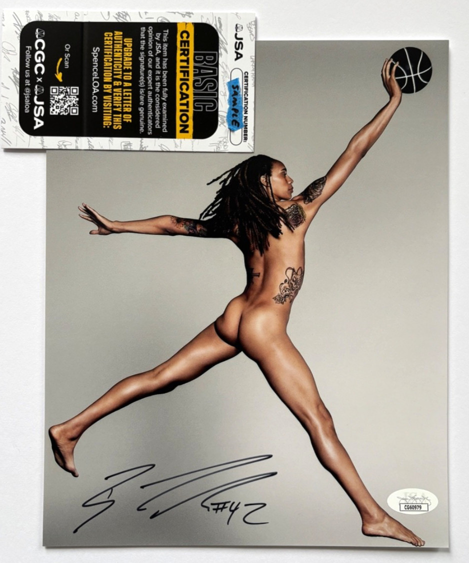 BRITTNEY GRINER SIGNED 8X10 PHOTO BODY ISSUE ESPN WNBA BASKETBALL SUN BAYLOR JSA