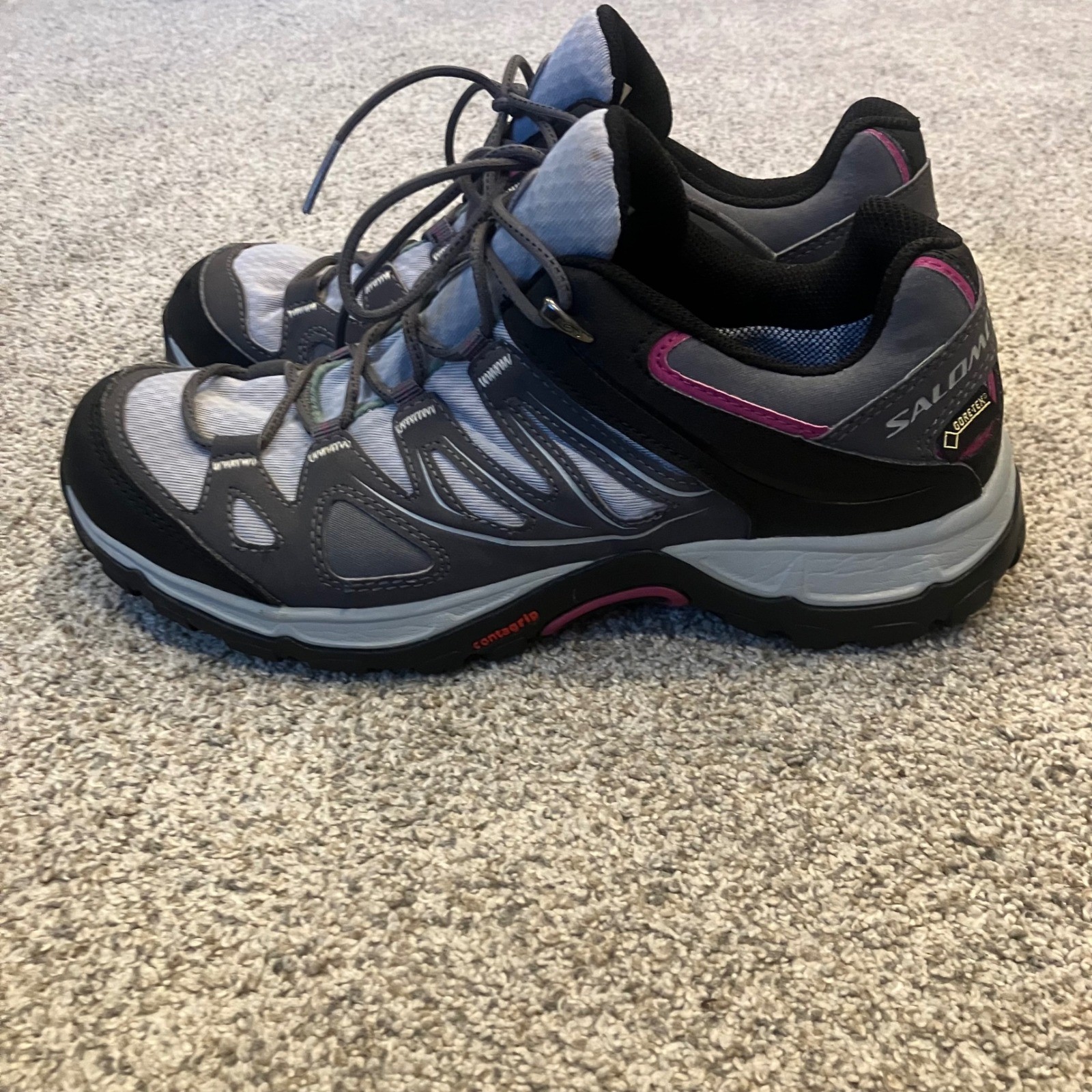 Salomon X Ultra GTX Gore-Tex Hiking Shoes Grey Magenta 353258 Womens 8 Gorpcore