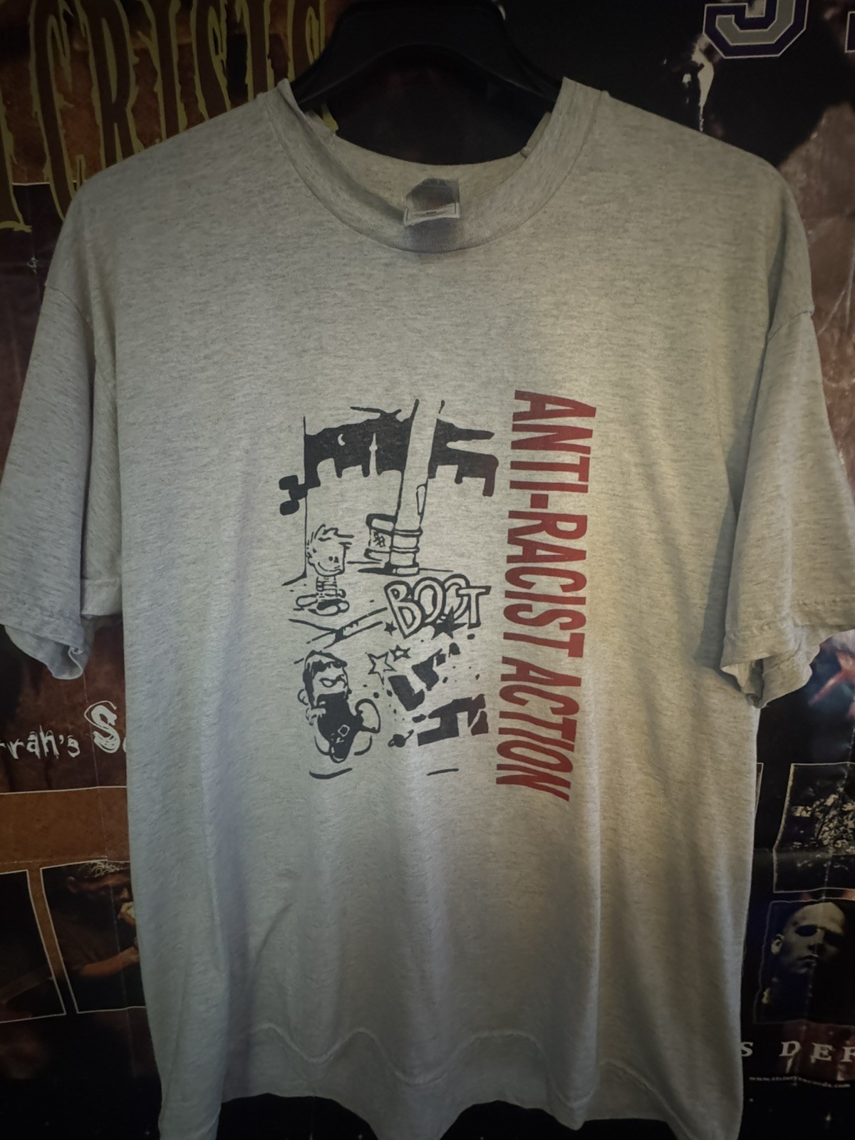 Vintage 1990s ANTI RACISM ACTION Shirt Calvin Hobbes Very Rare XL AUTHENTIC Vintage 1990s ANTI RACISM ACTION Shirt Calvin Hobbes Very Rare XL AUTHENTIC