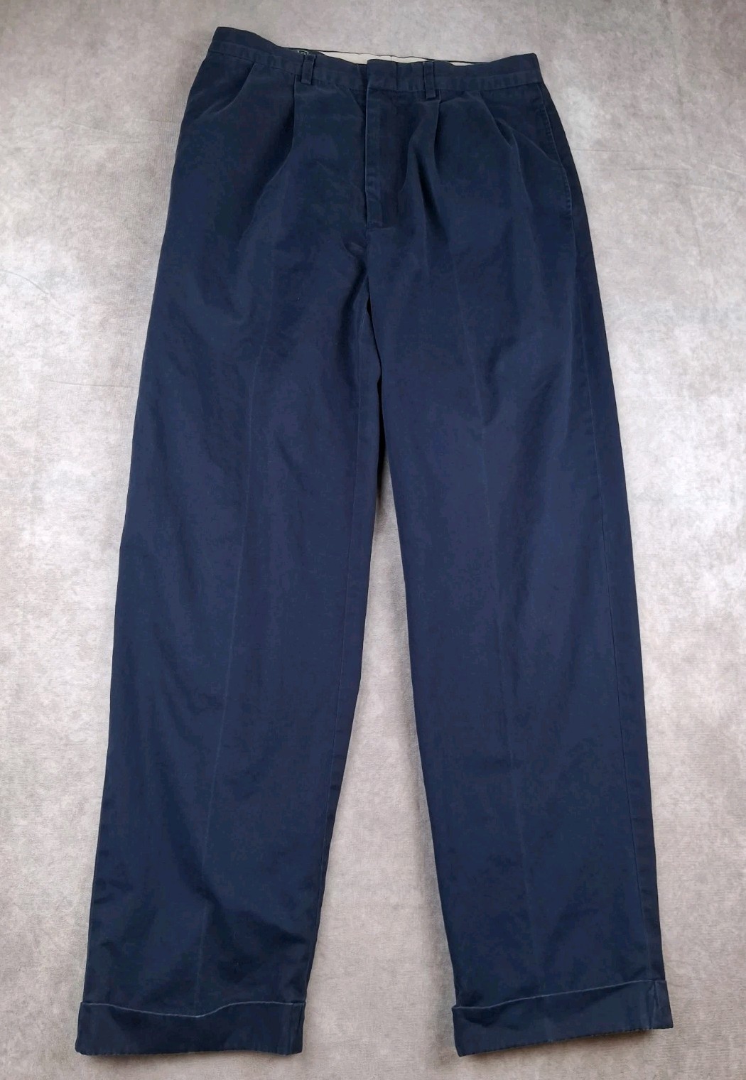 Vintage Polo Ralph Lauren Pleated Pants Mens 32x32 Fit Cuffed Flap Back Pocket