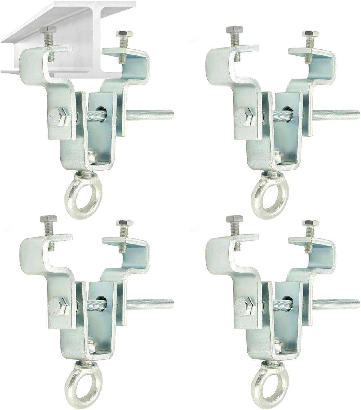 4 Pack Steel I Beam Clamp Hanger Adjustable Punch Bag Mount 450 Lb