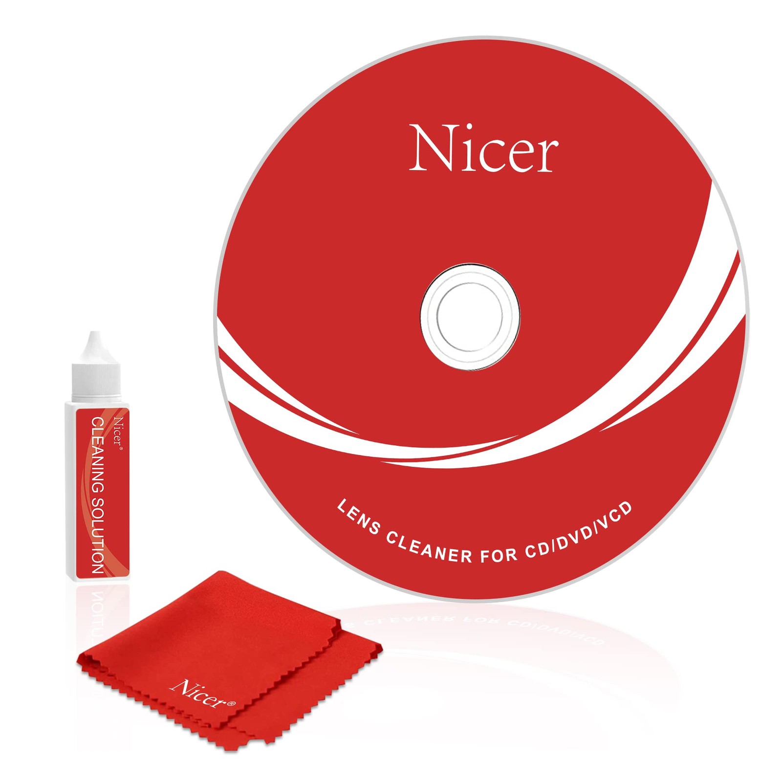 Nicer CD/VCD/DVD Player Cleaner Kit, Laser Lens Cleaning Disc,NS-2 Set 2, Red Nicer CD/VCD/DVD Player Cleaner Kit, Laser Lens Cleaning Disc,NS-2 Set 2, Red