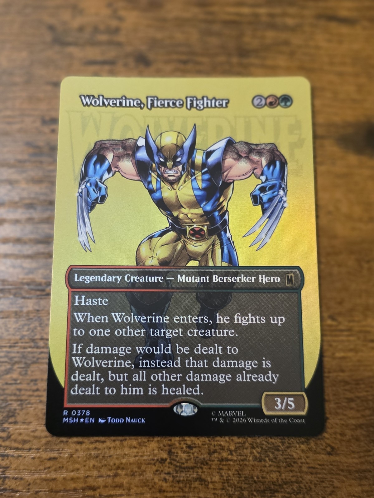 MTG Wolverine Fierce Fighter 0378 Foil Borderless Marvel Super Heroes Near Mint