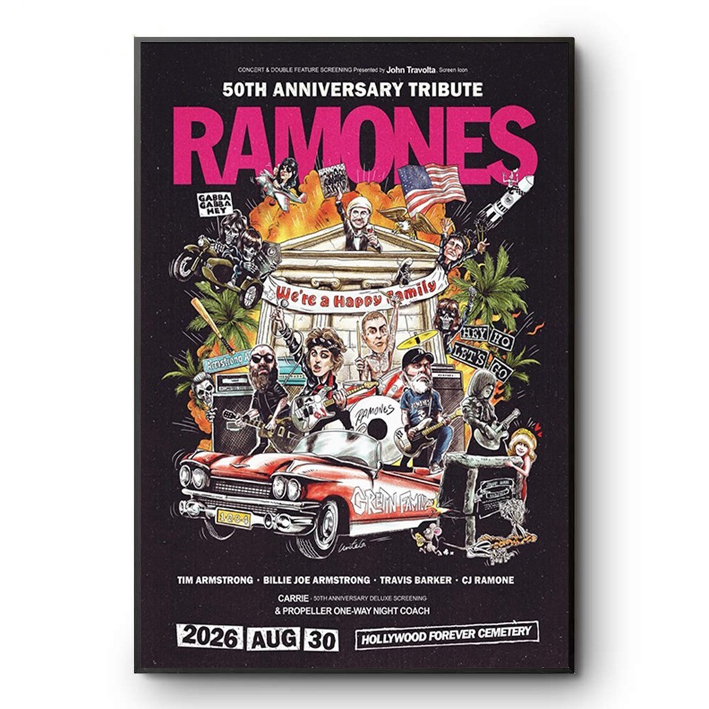 Ramones 50th Anniversary Tribute Hollywood Forever 2026 Concert Poster Punk Art