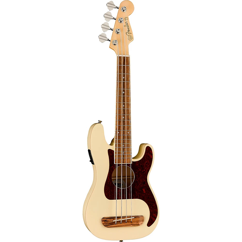 Fender Fullerton Precision Bass Acoustic-Electric Ukulele Olympic White