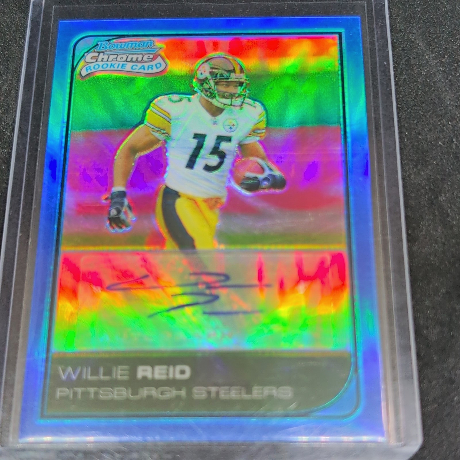 Topps 2006 Bowman Chrome Willie Reid Steelers #258 Blue Refractor RC Auto /75 Topps 2006 Bowman Chrome Willie Reid Steelers #258 Blue Refractor RC Auto /75