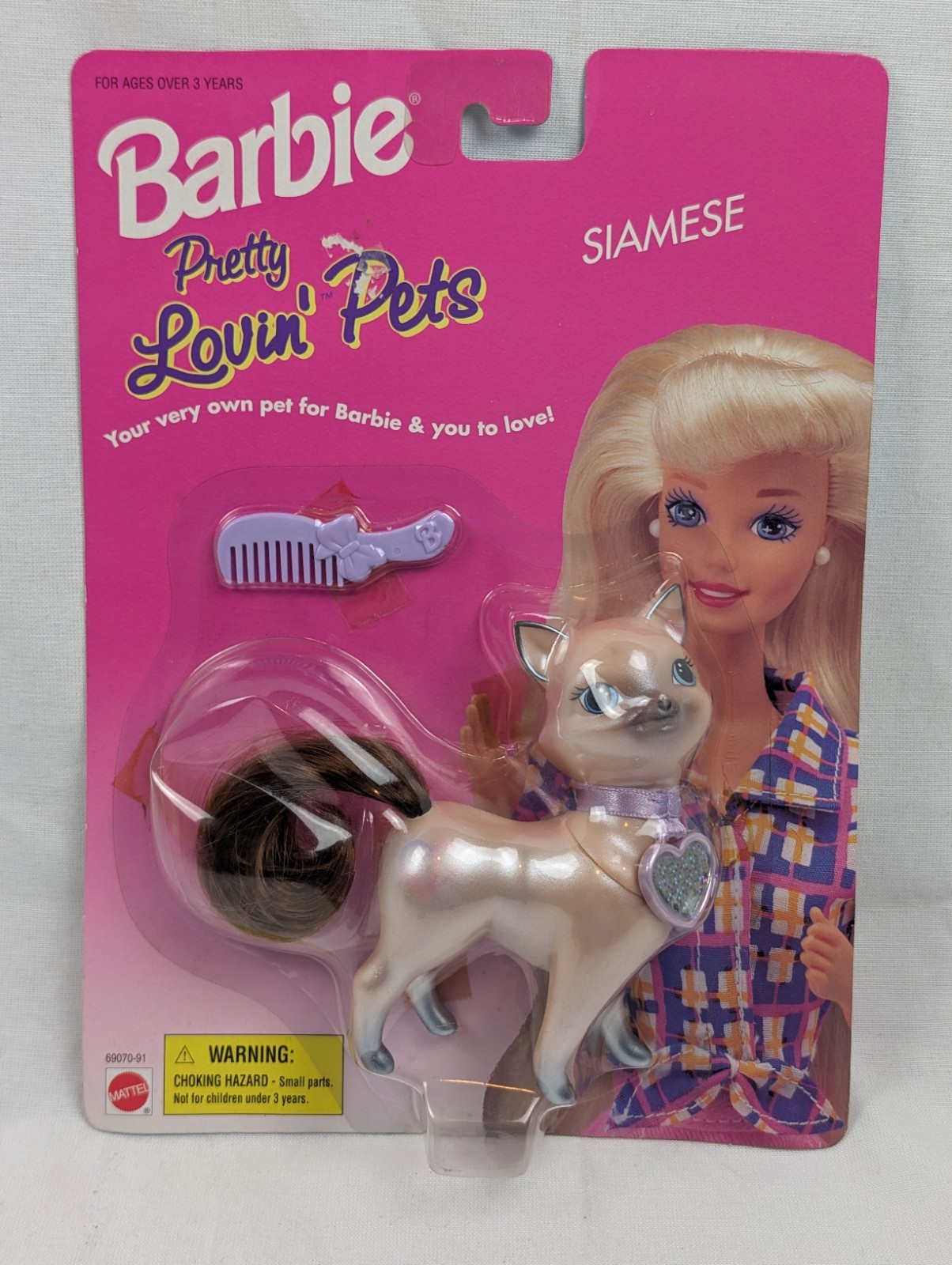 Vintage 1996 Barbie Pretty Lovin Pets Siamese Cat Mattel 69070-91 Sealed MOC