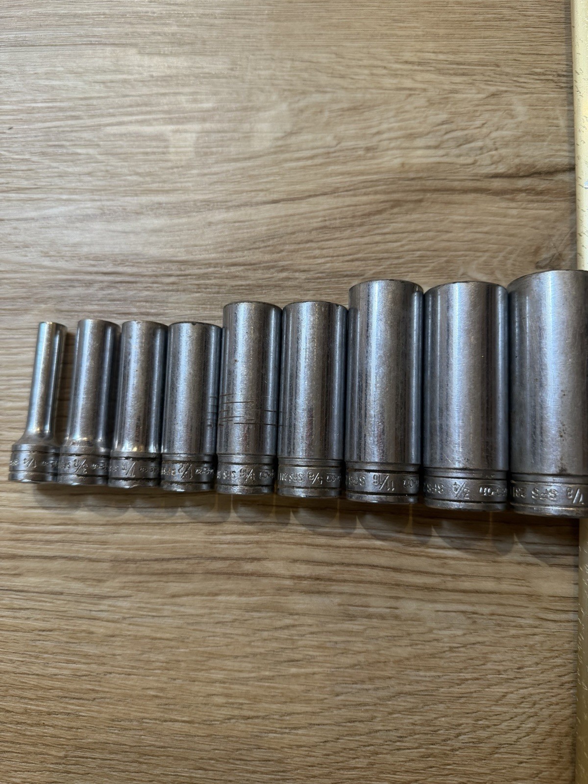 Vintage Snap On 3/8 Deep Well Sockets Vintage Snap On 3/8 Deep Well Sockets