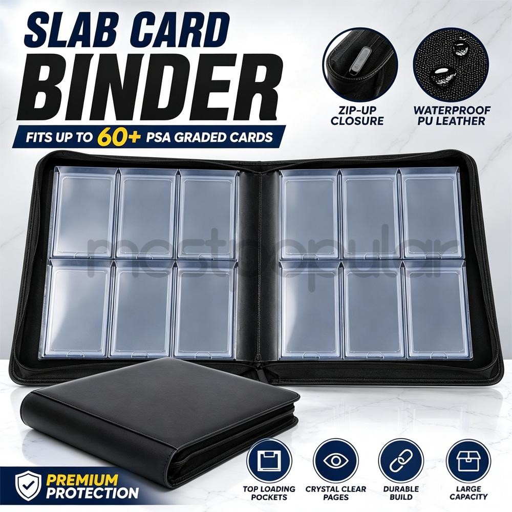 PSA Slab Binder 60 Card Holder Graded Card Album Display Case CGC TGC Wi/ Zipper