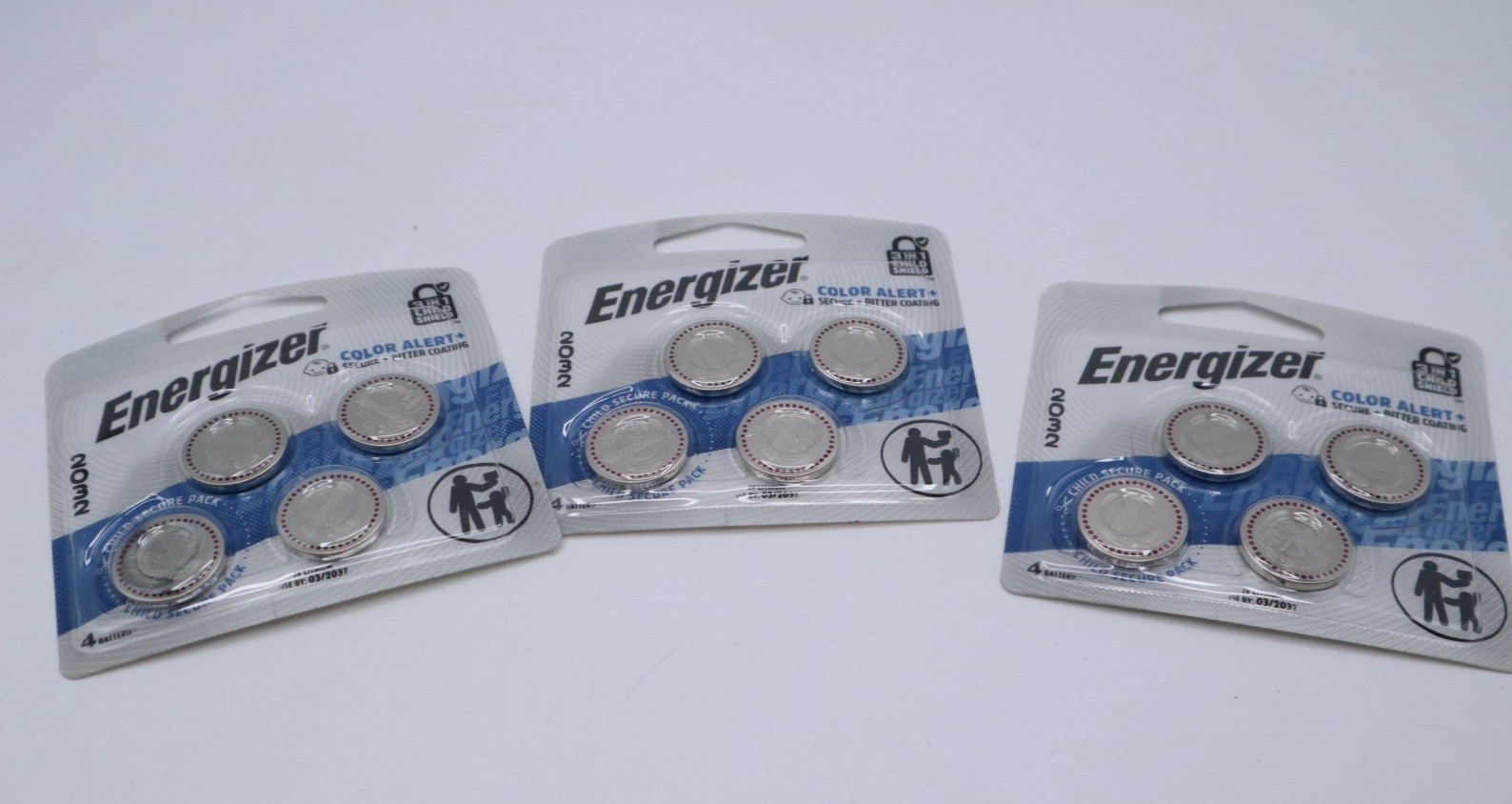 Energizer CR2032 3V Color Alert+ Lithium Batteries -3 Packs of 4 EXP 03/2037 Energizer CR2032 3V Color Alert+ Lithium Batteries -3 Packs of 4 EXP 03/2037