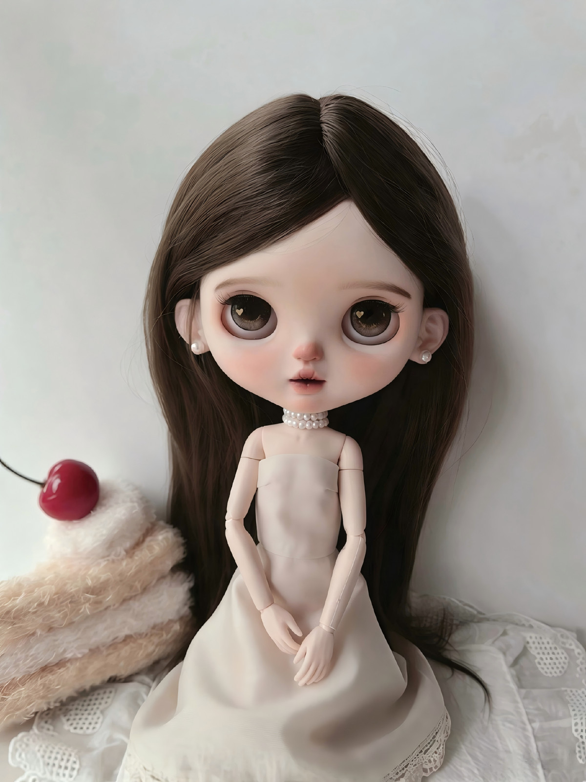 Blythe Doll Dark Brown Middle Part Long Straight Wig Transformable Wig